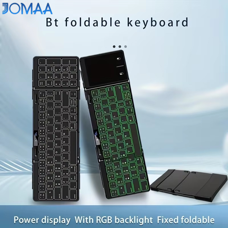 Korean Desk Setup - Teclado dobrável sem fio com luz