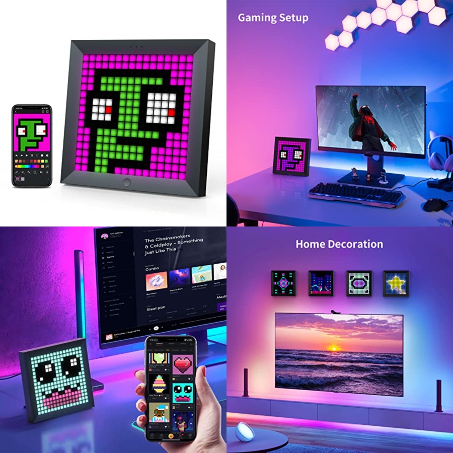 Gaming Setup Desk - Painel de Exibição de Pixels LED
