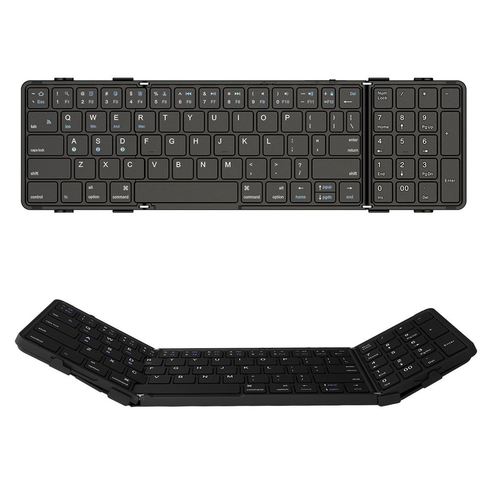 Korean Desk Setup - BOW-Teclado Bluetooth Dobrável de Tamanho Completo