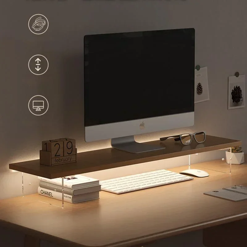 Desk Setup Productivity - Monitor de computador mesa baixa escritório