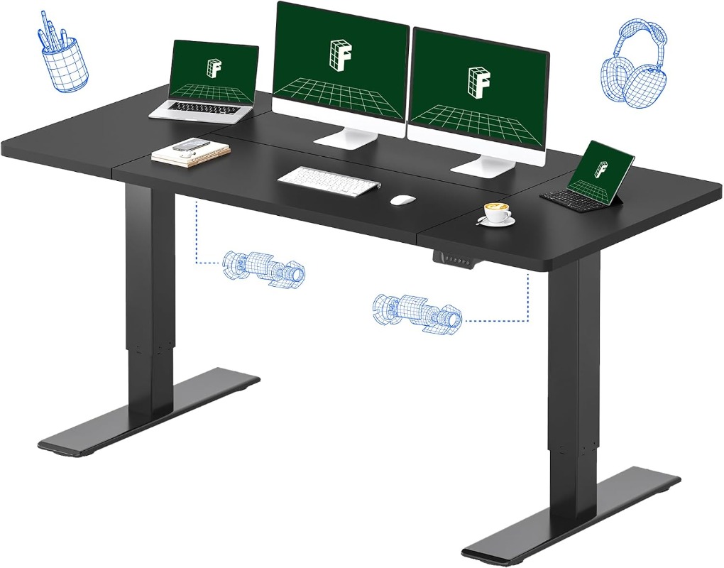 Desk Setup Workspace - Mesa de Trabalho Elétrica FLEXISPOT, Preta