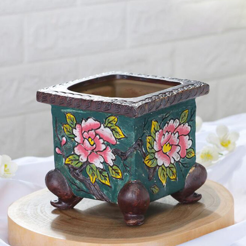 Korean Desk Setup - Padrão Floral Pintado À Mão Vaso