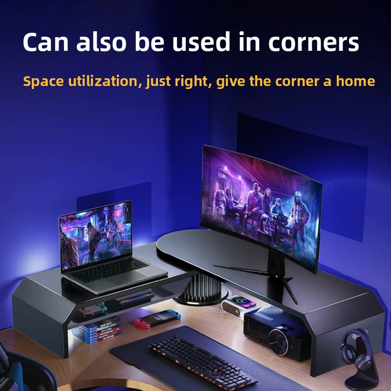 Desk Setup Monitor And Laptop - Suporte de Monitor Duplo para Jogos,