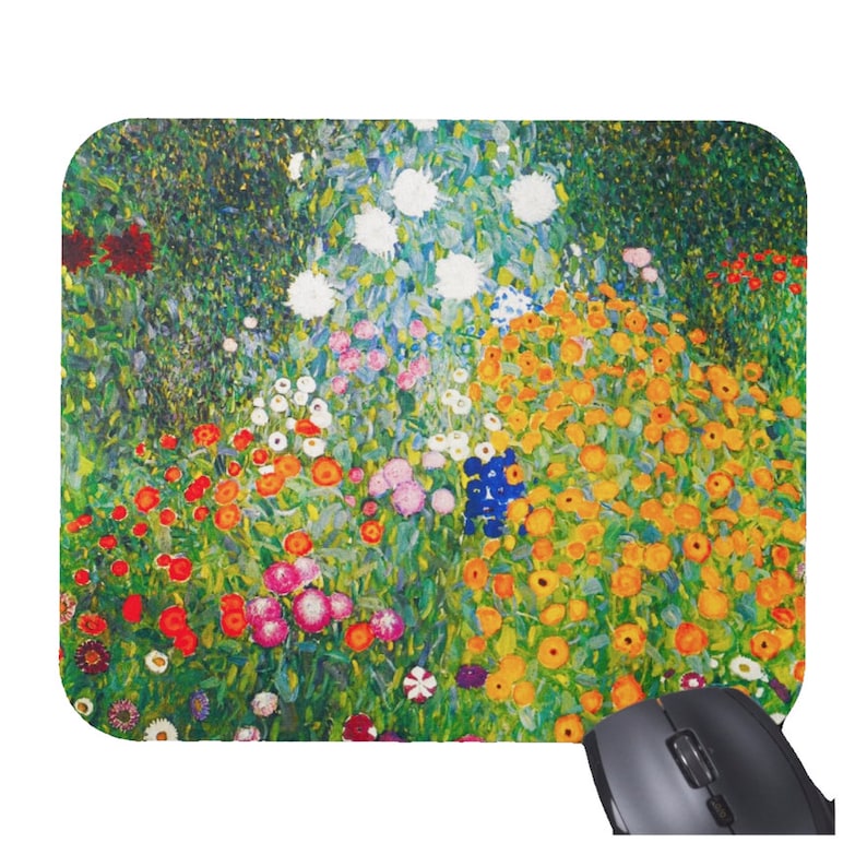 Desk Setup Productivity - Gustav klimt flores floral mouse pad