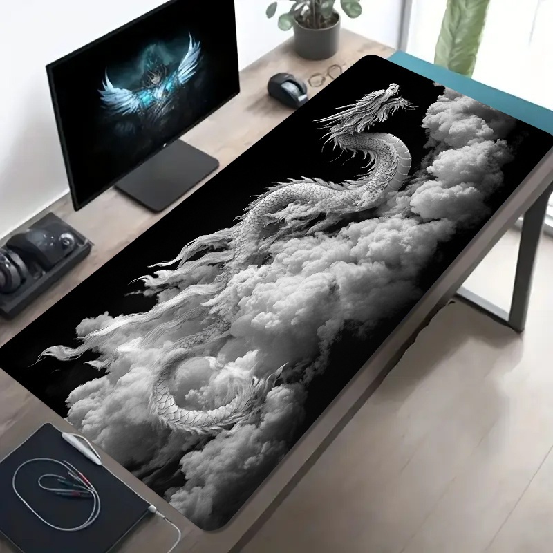 Mouse Pad Gamer Dragão Preto e - Desk Setup Black And White avaliação e preço