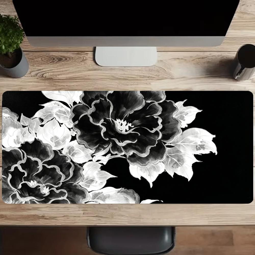 Mouse Pad de Peônia Tingido co - Desk Setup Black And White avaliação e preço