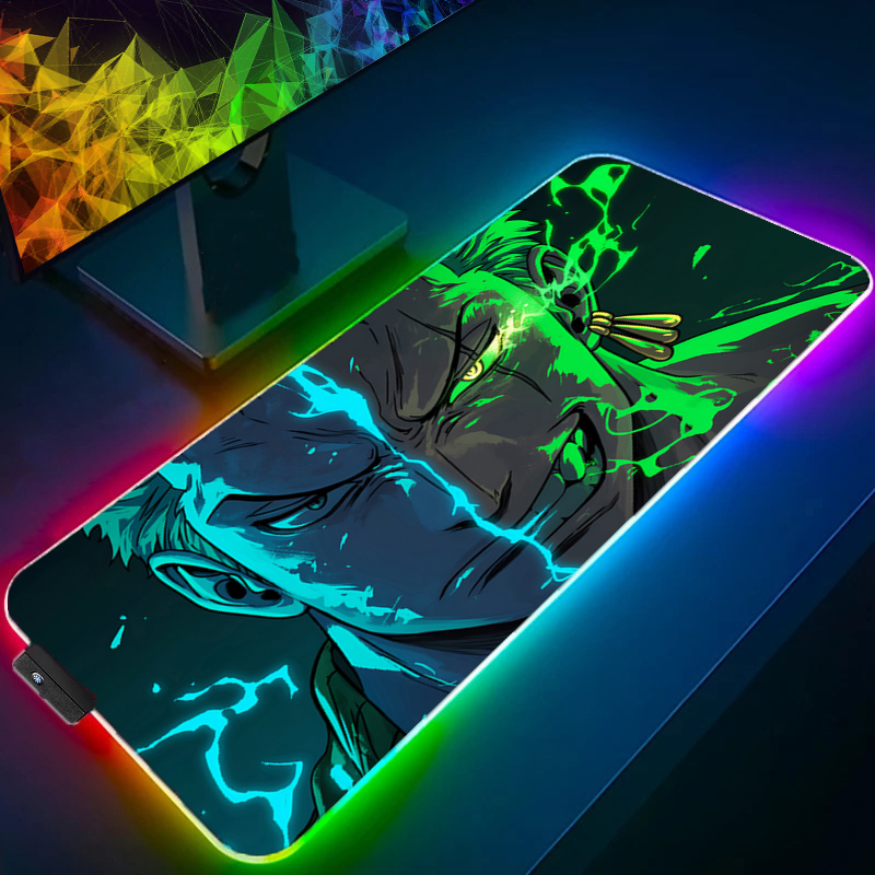 Uma peça zoro mouse pad rgb ac - Desk Setup Accessories avaliação e preço