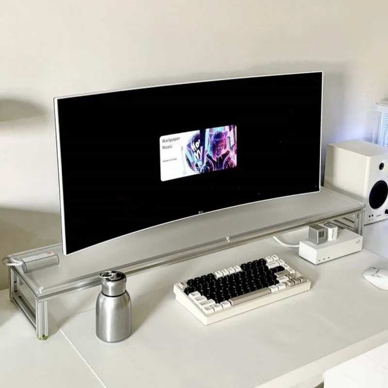 Suporte de monitor de alumínio - Desk Setup Monitor And Laptop avaliação e preço