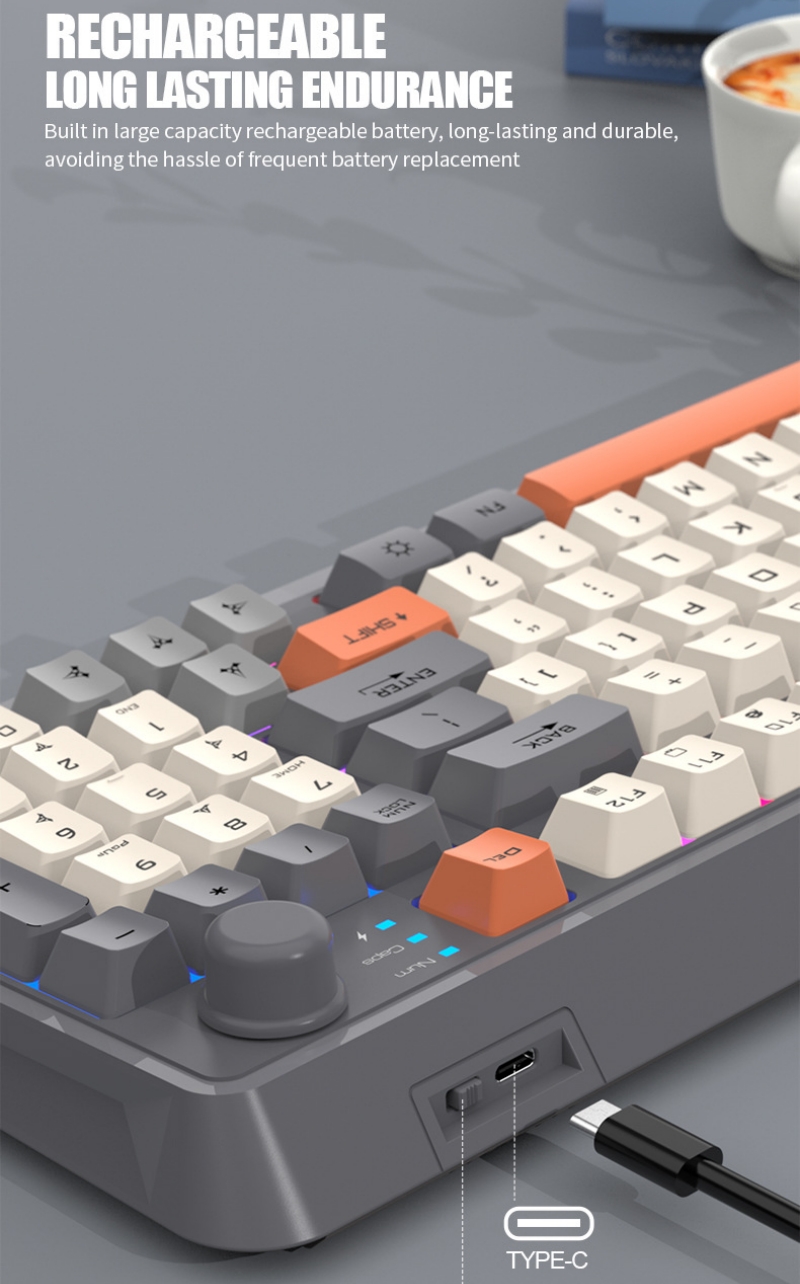Teclado sem fio espanhol russo - Korean Desk Setup avaliação e preço